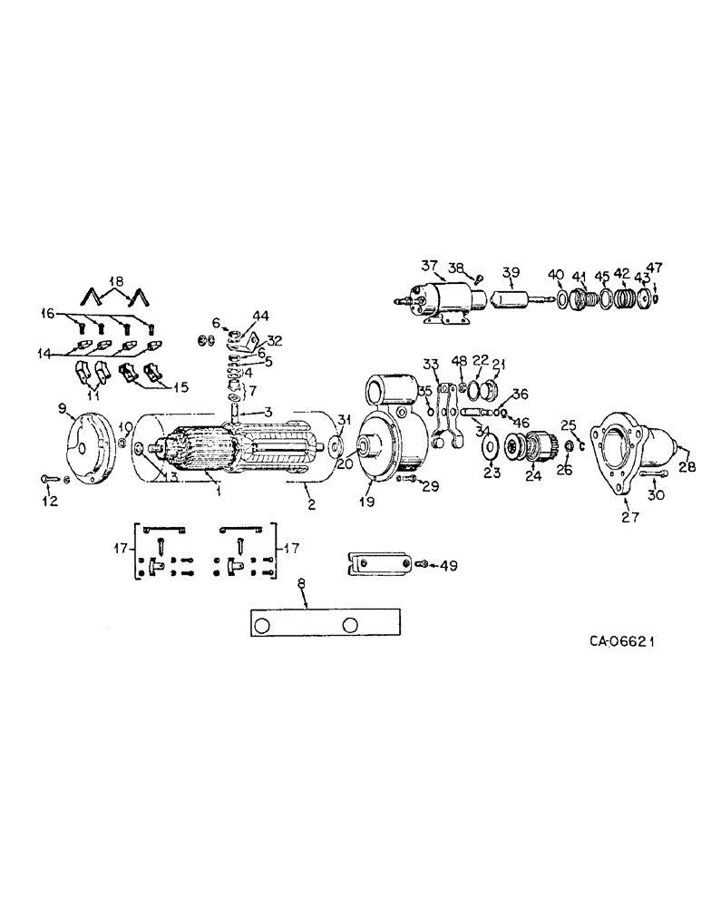 Схема запчастей Case IH 3488 - (08-07) - ELECTRICAL, CRANKING MOTOR, DELCO REMY (06) - ELECTRICAL