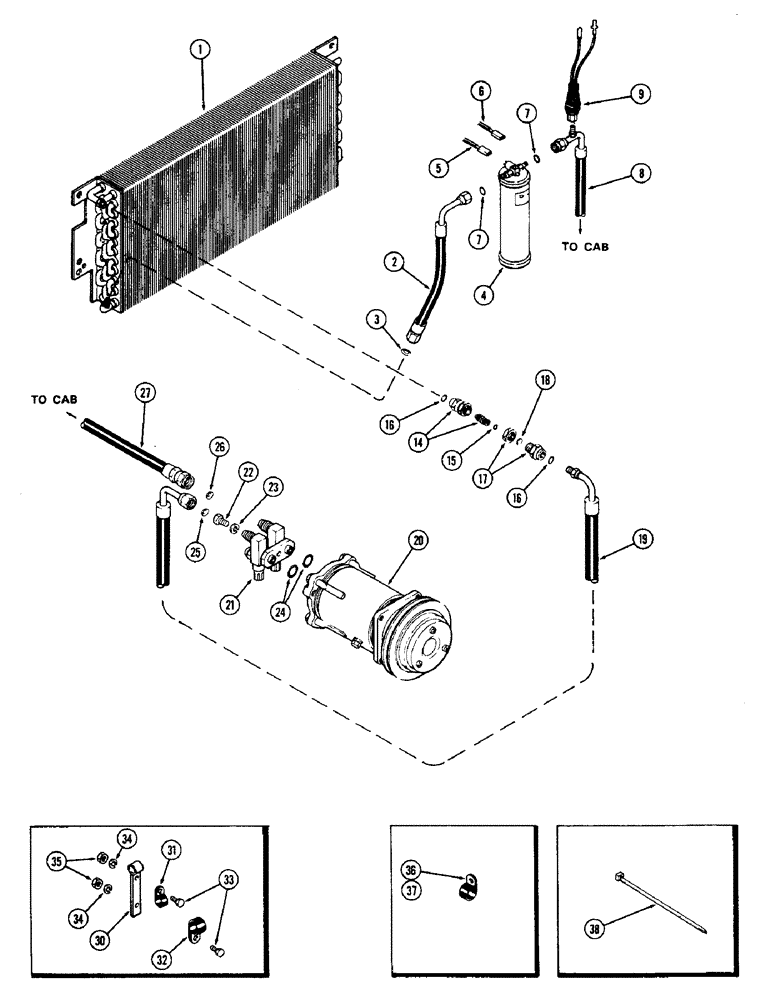 Схема запчастей Case IH 2870 - (434) - AIR CONDITIONER, HOSE AND TUBES (09) - CHASSIS/ATTACHMENTS