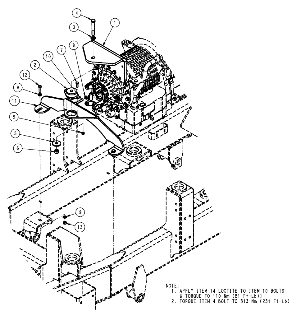 Схема запчастей Case IH TITAN 4020 - (03-013) - TRANSMISSION MOUNTING GROUP (03) - TRANSMISSION