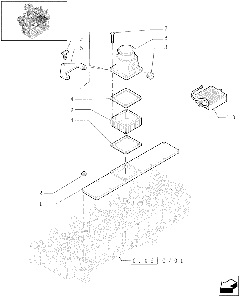 Схема запчастей Case IH MXU130 - (0.07.1/02) - INTAKE MANIFOLD (01) - ENGINE