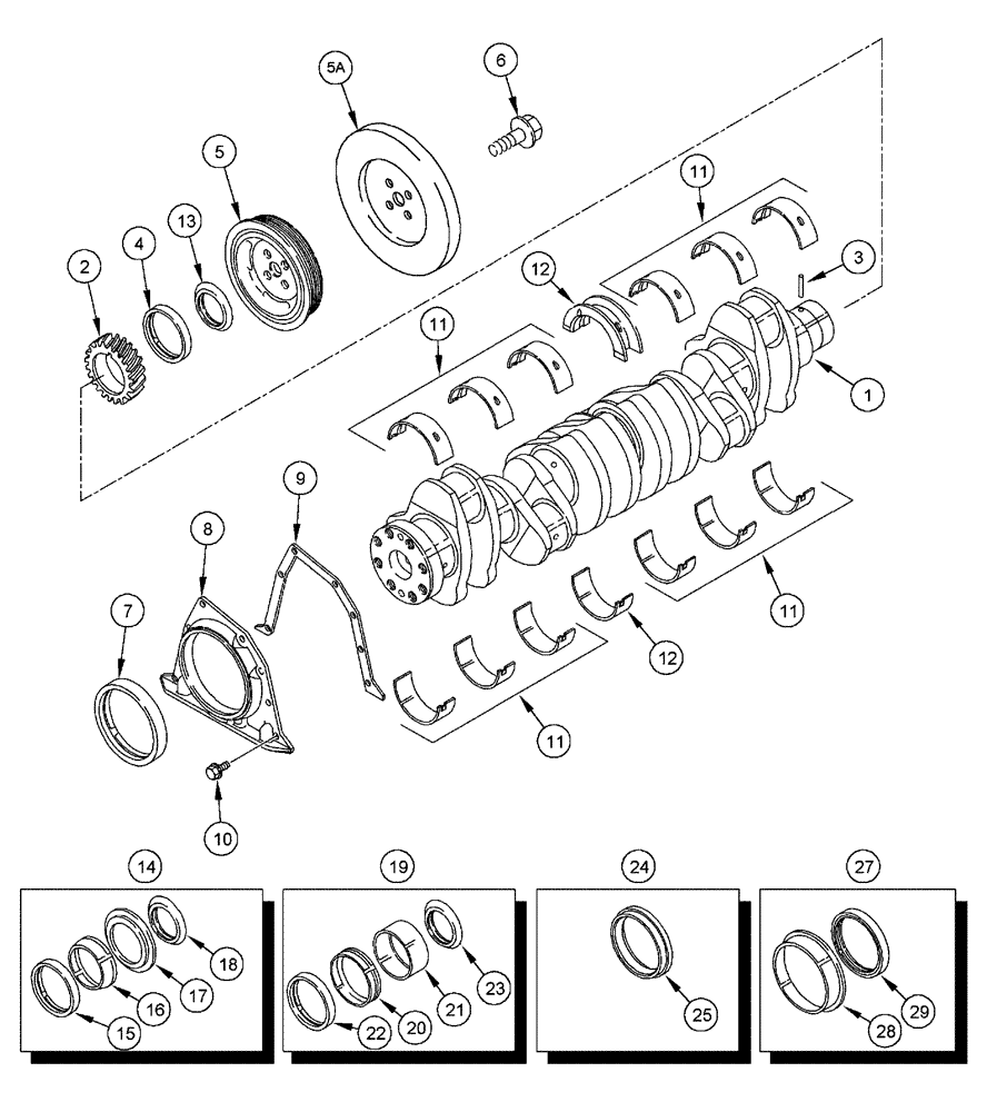 Схема запчастей Case IH FLX4375 - (02-048) - CRANKSHAFT (01) - ENGINE