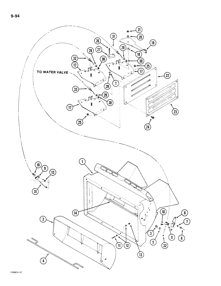 Схема запчастей Case IH 9180 - (9-094) - AIR CONDITIONING AND HEATER CONTROLS AND AIR PLENUM CAB (09) - CHASSIS/ATTACHMENTS