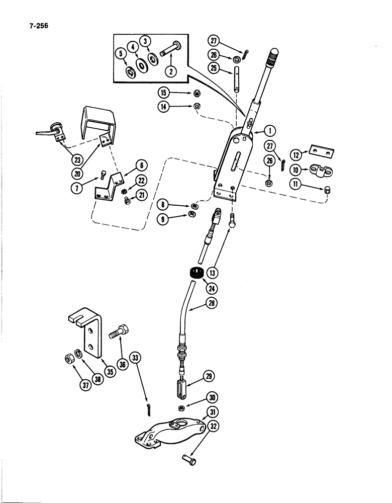 Схема запчастей Case IH 4894 - (7-256) - PARKING BRAKE LINKAGE (07) - BRAKES