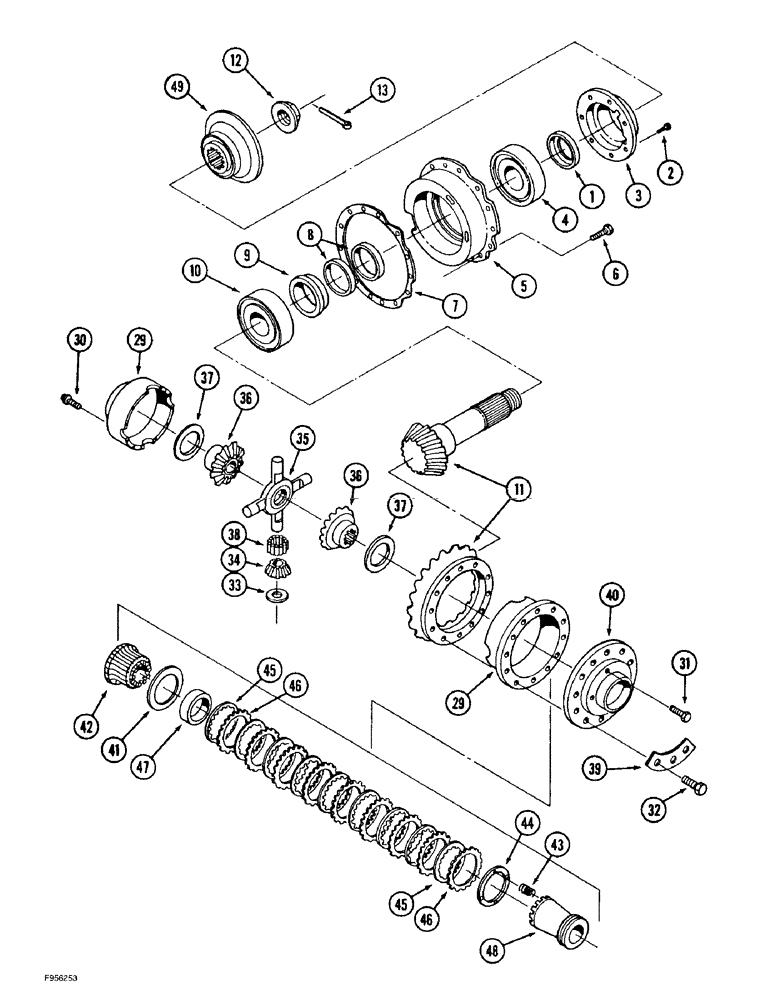 Схема запчастей Case IH 9350 - (6-186) - RIGID AXLE ASSEMBLY, DIFFERENTIAL AND CARRIER WITH LIMITED SLIP (06) - POWER TRAIN