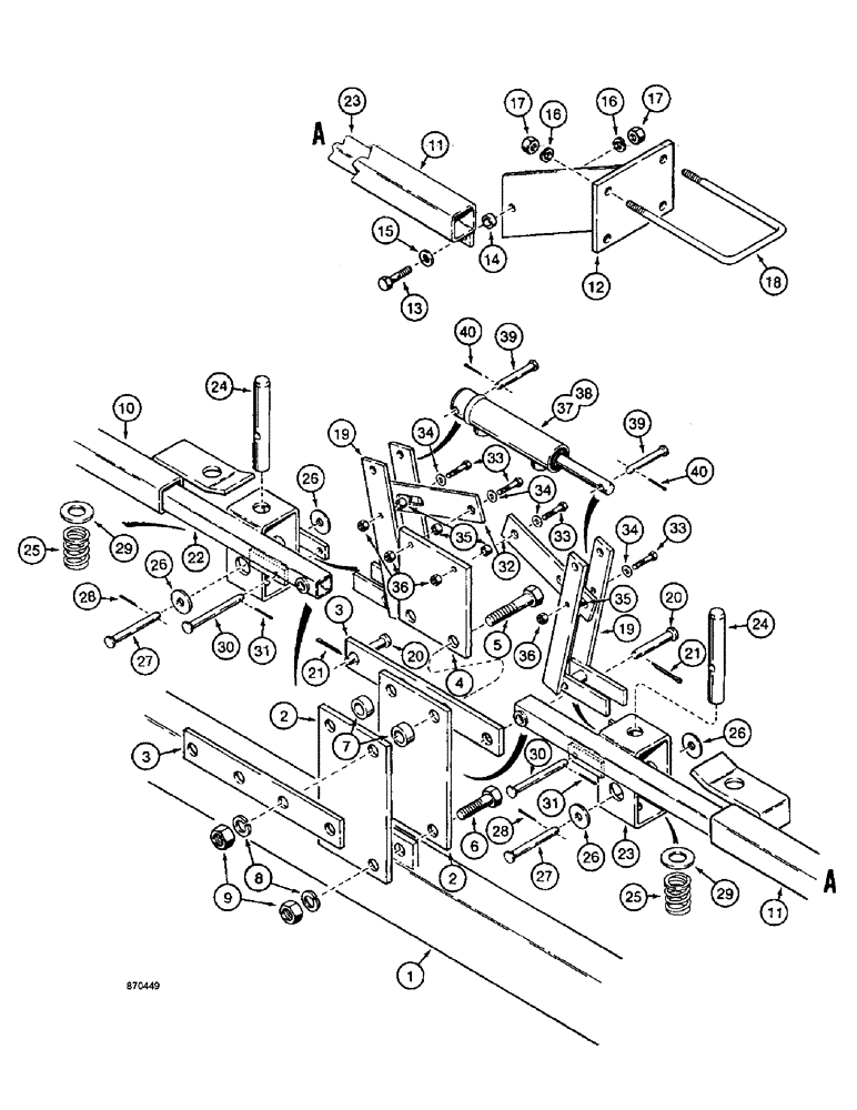 Схема запчастей Case IH 4900 - (9-42) - AUTOMATIC WING TRANSPORT LOCK, 31 FOOT (9.4 M) THROUGH 52 (09) - CHASSIS/ATTACHMENTS