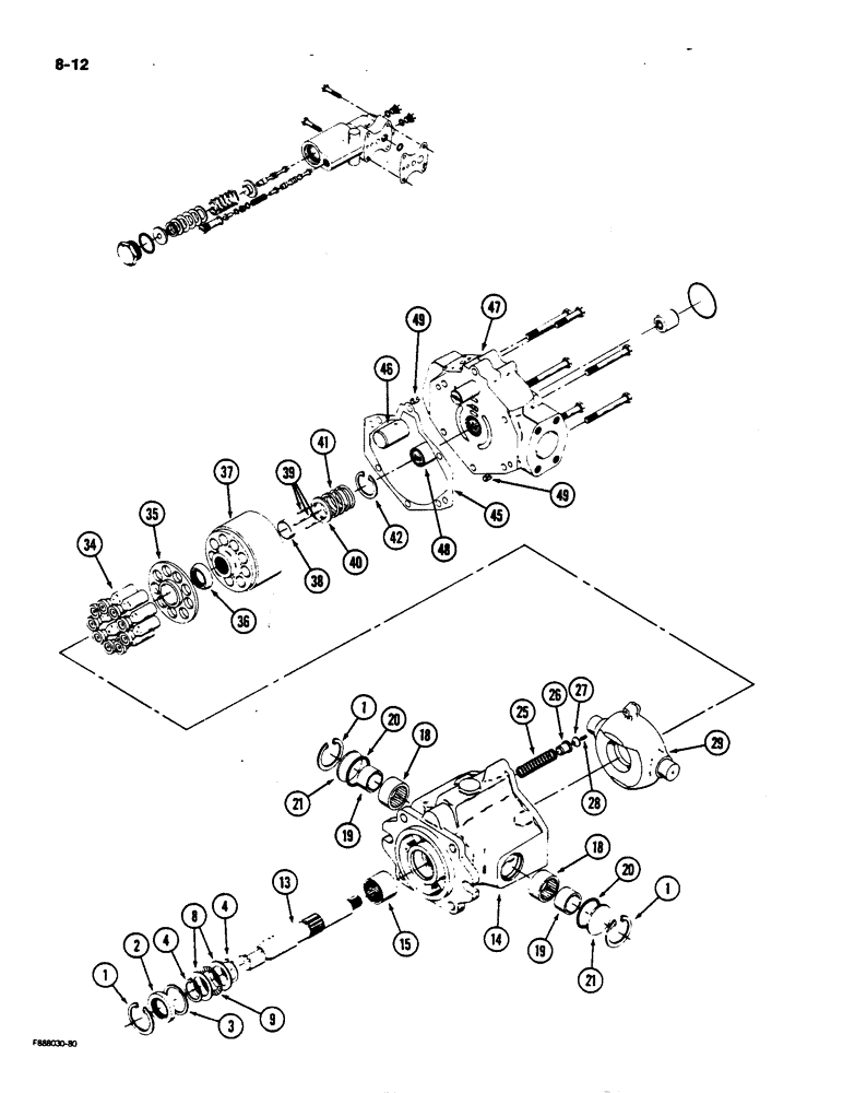 Схема запчастей Case IH 9170 - (8-12) - HYDRAULIC PISTON PUMP ASSEMBLY (08) - HYDRAULICS