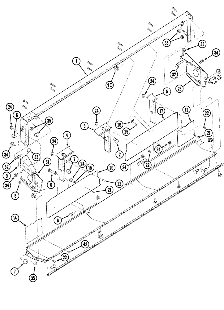 Схема запчастей Case IH 1010 - (09D-03) - MAIN FRAME 22.5, 25.0 AND 30.0 FOOT HEADER (PART 1 OF 2) (09) - CHASSIS/ATTACHMENTS