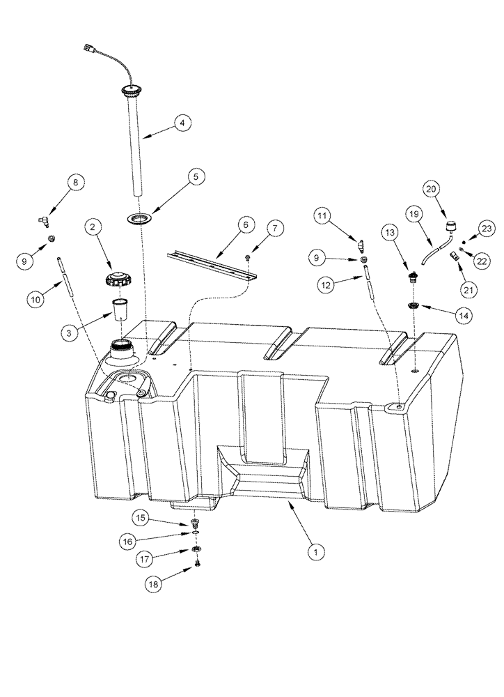 Схема запчастей Case IH 2388 - (03-11) - FUEL TANK ASN JJC0268800 (02) - FUEL SYSTEM