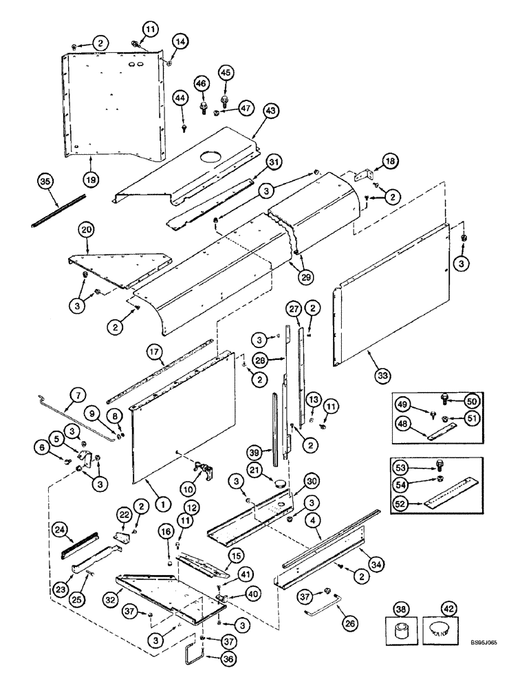 Схема запчастей Case IH 2188 - (2-12) - ROTARY AIR SCREEN CHUTE, PRIOR TO COMBINE P.I.N. JJC0191483 (01) - ENGINE