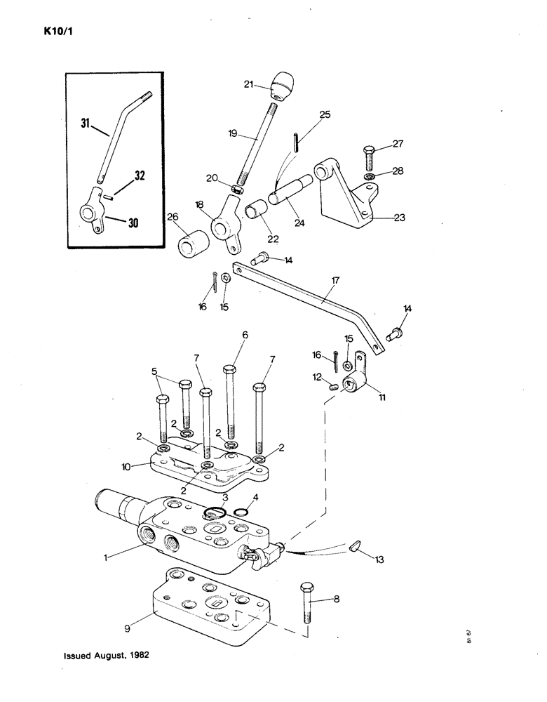 Схема запчастей Case IH 1190 - (K-10) - SINGLE REMOTE VALVE (07) - HYDRAULICS