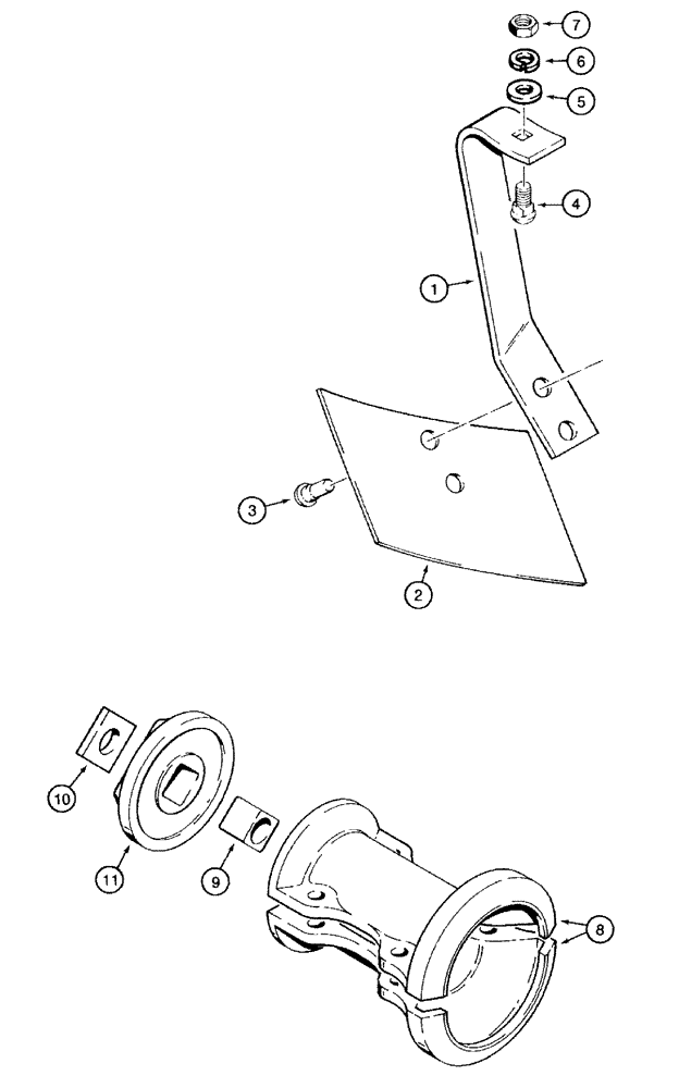 Схема запчастей Case IH 770 - (09-19) - FURROW FILLER AND FURROW FILLER DISK SCRAPER, WITH FOUR BOLT RETAINED SPOOL HALF SECTIONS (09) - CHASSIS/ATTACHMENTS