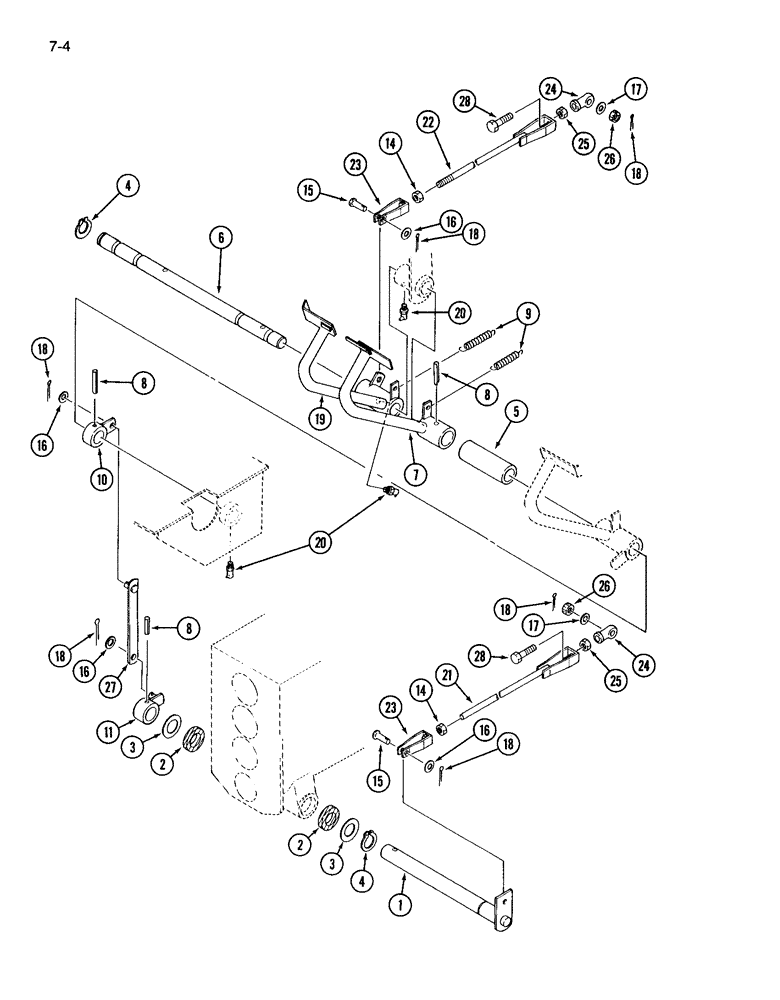 Схема запчастей Case IH 265 - (7-04) - BRAKE CONTROLS (07) - BRAKES