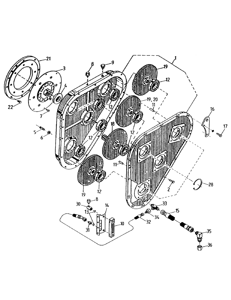 Схема запчастей Case IH 7000 - (C05-00) - GEARBOX, FIXED/VARIABLE EXTRACTOR, FLORIDA OPTION Engine & Engine Attachments