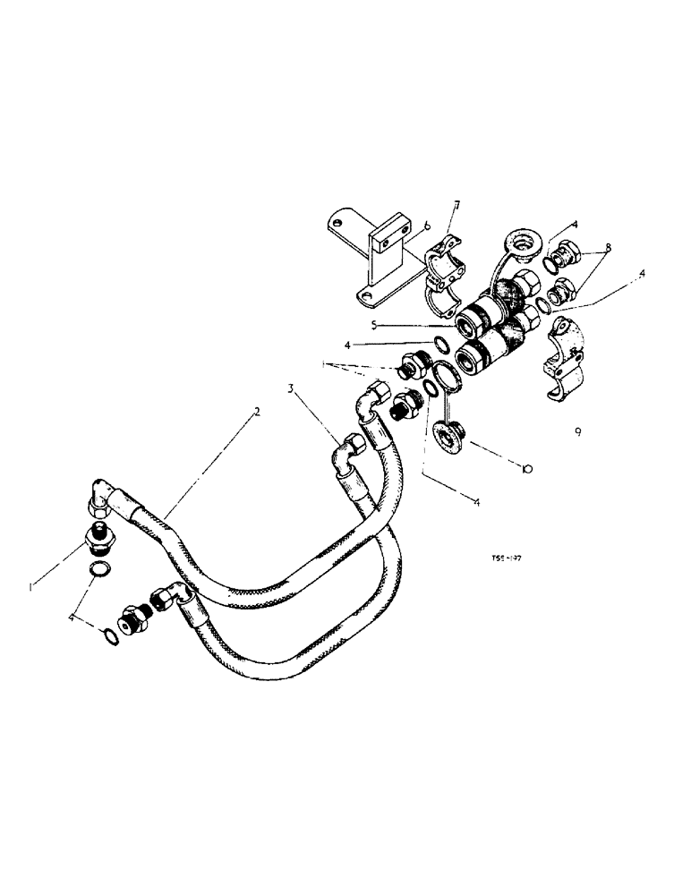 Схема запчастей Case IH 276 - (5-25) - SELF SEALING COUPLING ATTACHMENT, DOUBLE ACTING, BREAKAWAY (08) - HYDRAULICS