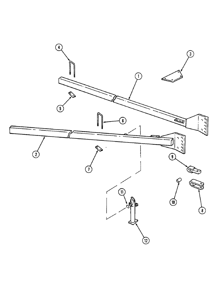 Схема запчастей Case IH 4500 - (9-062) - TRACTOR HITCH, WING TYPE MODELS (09) - CHASSIS/ATTACHMENTS