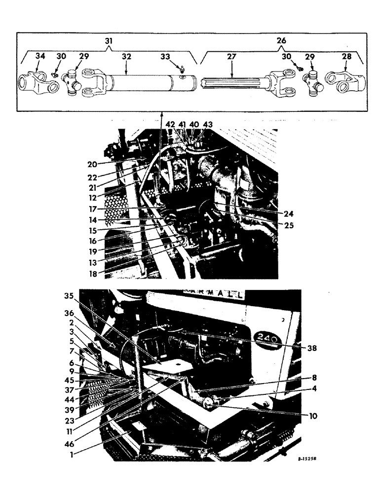 Схема запчастей Case IH H-1 - (M-2) - PLATFORM, PTO DRIVE SHAFT & CONNECTIONS 