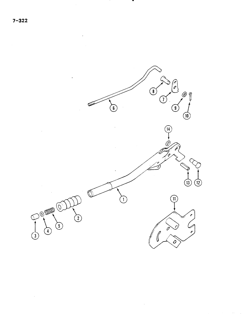 Схема запчастей Case IH 485 - (7-322) - PARK BRAKE HAND LEVER, HEAVY DUTY, MFD TRACTORS, P.I.N. 18001 AND AFTER (07) - BRAKES