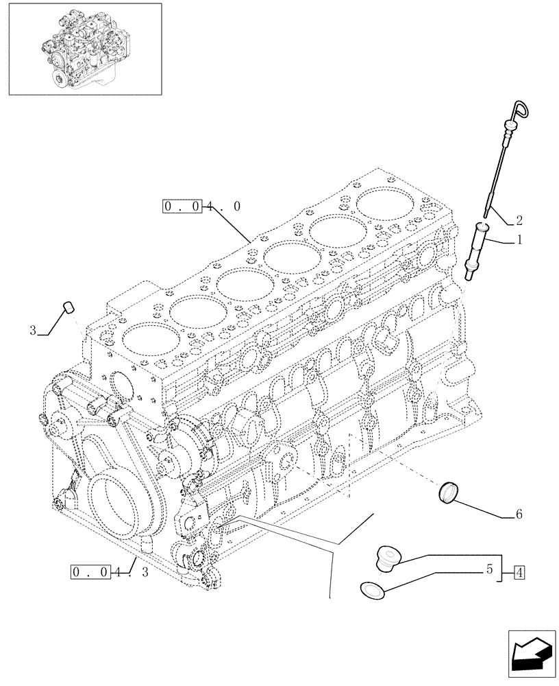 Схема запчастей Case IH PX170 - (0.27.0[01]) - ENGINE OIL DIPSTICK (504062844 - 504011339) (02) - ENGINE