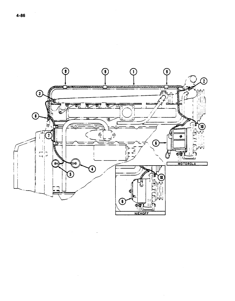 Схема запчастей Case IH 782 - (4-086) - ENGINE WIRING (06) - ELECTRICAL SYSTEMS