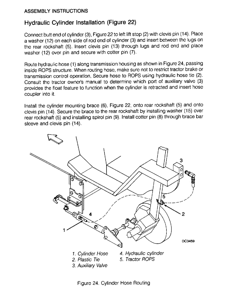 Схема запчастей Case IH M172 - (48) - ASSEMBLY INSTRUCTIONS, HYDRAULIC CYLINDER INSTALLATION ( FIGURE 22 ) (05) - SERVICE & MAINTENANCE