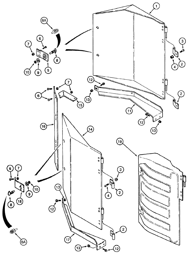 Схема запчастей Case IH 2555 - (09A-41) - FRONT AND REAR DOORS -JJC0157149 (13) - PICKING SYSTEM