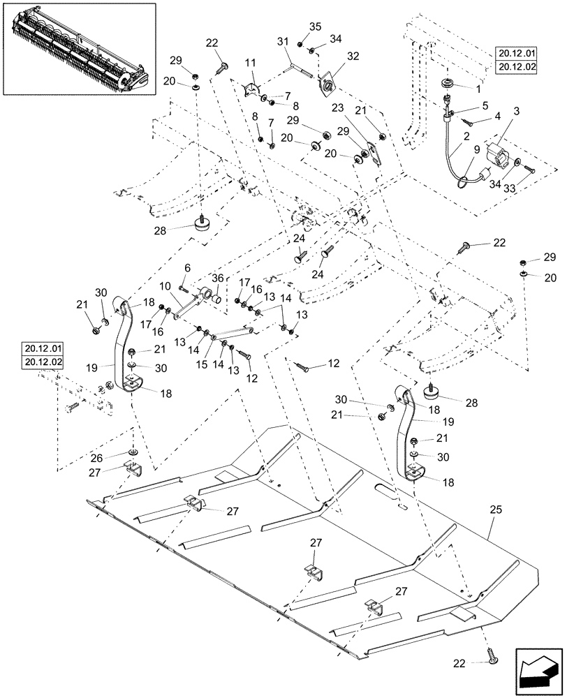 Схема запчастей Case IH 2020 - (20.06.02[1]) - HEIGHT CONTROL, 2010, BPIN CBJ021301 [INCLUDES ALL HAJ PINS] (58) - ATTACHMENTS/HEADERS