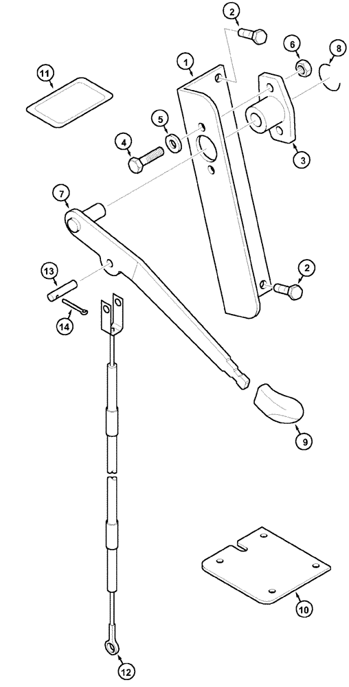 Схема запчастей Case IH MX100C - (09-71) - TRAILER HITCH, LEVER (09) - CHASSIS