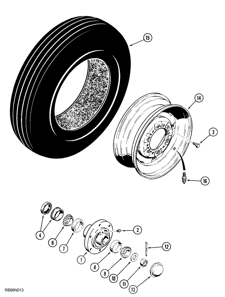 Схема запчастей Case IH 5850 - (09-66) - WHEELS AND HUBS, CASTER WHEEL (09) - CHASSIS