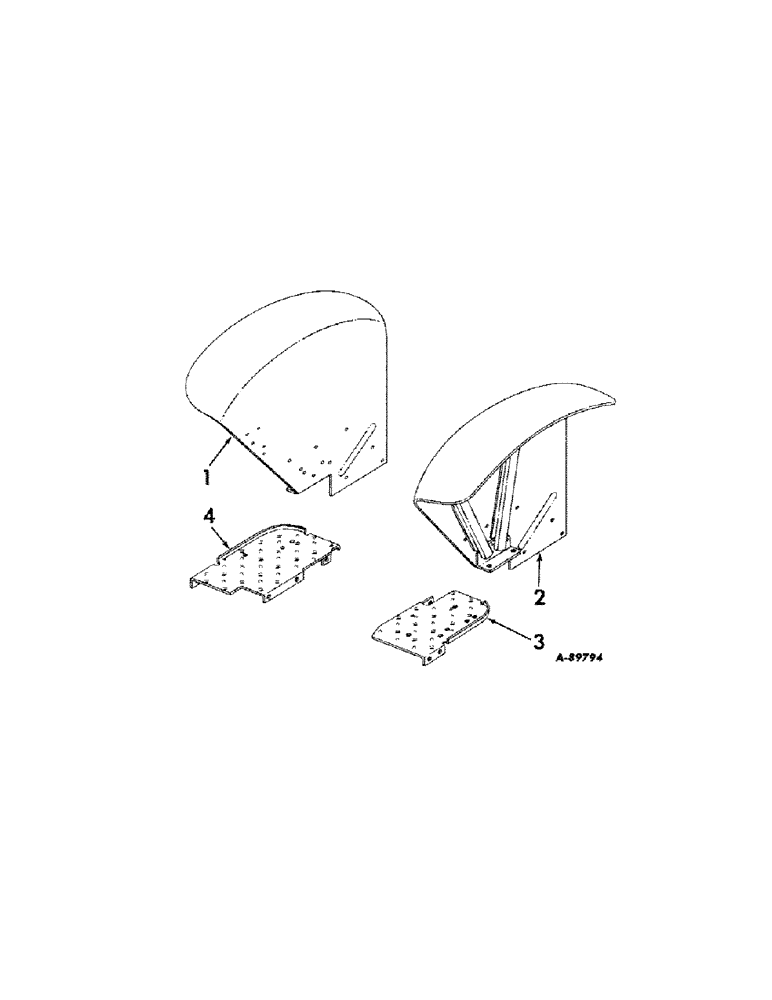 Схема запчастей Case IH 424 - (159[A]) - SHEET METAL, FENDERS AND PLATFORMS FOR 48 INCH NARROW TREAD REAR AXLE Sheet Metal, Grilles & Fenders