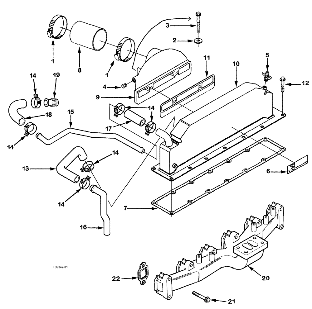 Схема запчастей Case IH SPX3200B - (023) - MANIFOLDS (10) - ENGINE