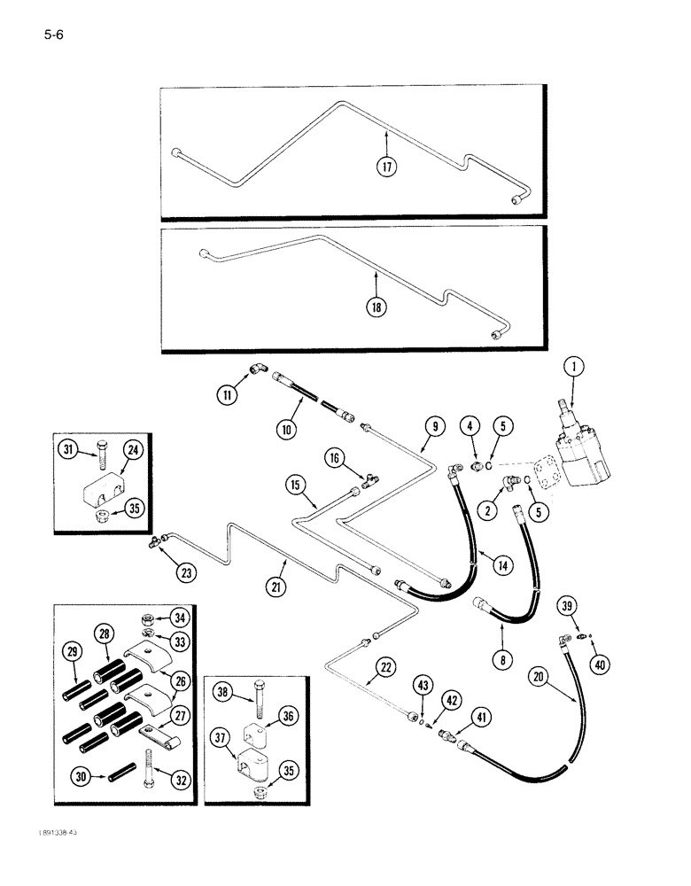 Схема запчастей Case IH 1822 - (5-06) - STEERING SYSTEM SUPPLY, RETURN AND SENSING SYSTEM (04) - STEERING