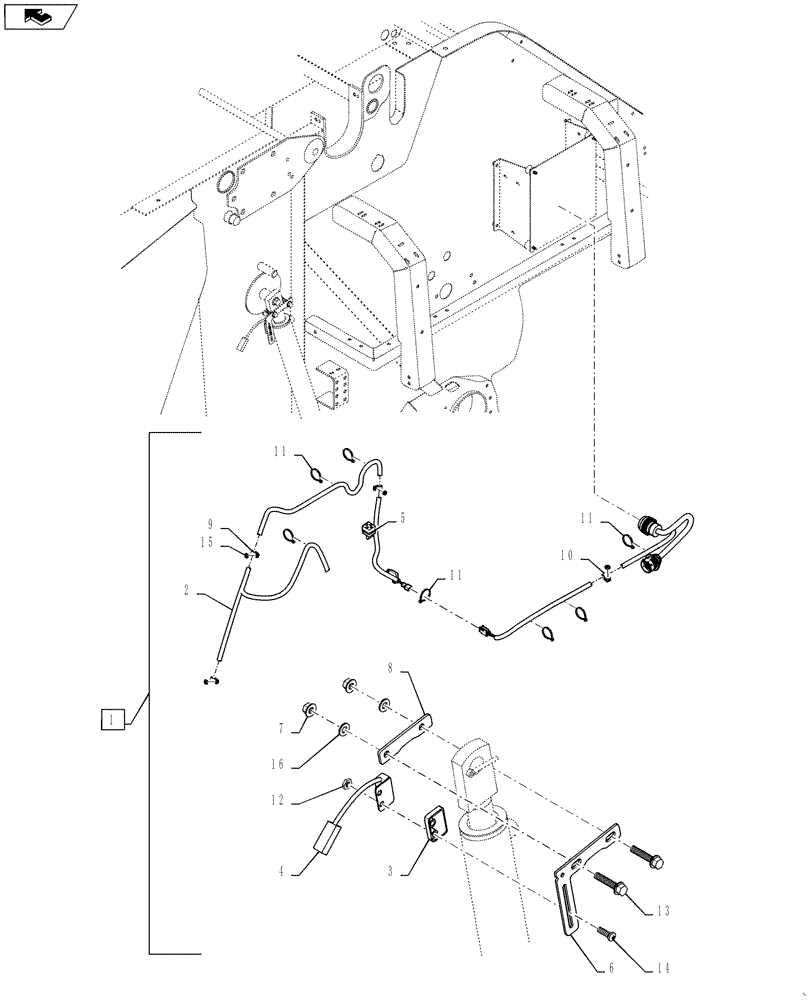 Схема запчастей Case IH RB464 - (18.85[3]) - DIA KIT, DENSITY CYLINDER SYSTEM BYPASS, HYDRAULIC CONTROL WIRE HARNESS (18) - ACCESSORIES