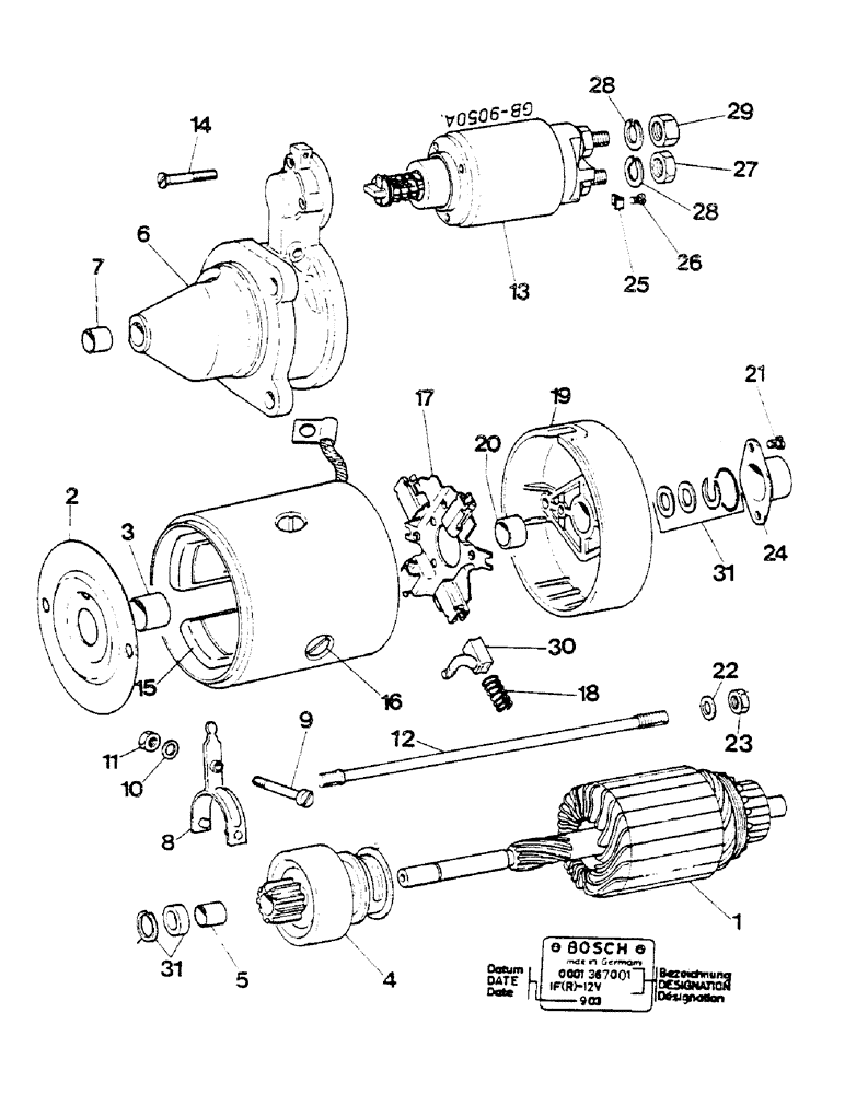 Схема запчастей Case IH D-155 - (09-23) - STARTING MOTOR 