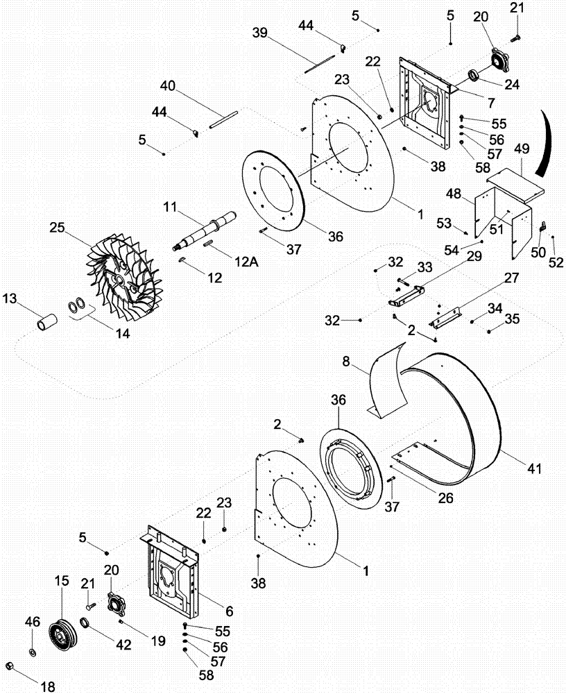 Схема запчастей Case IH 620 - (09C-08) - FRONT FAN (15) - HANDLING SYSTEM