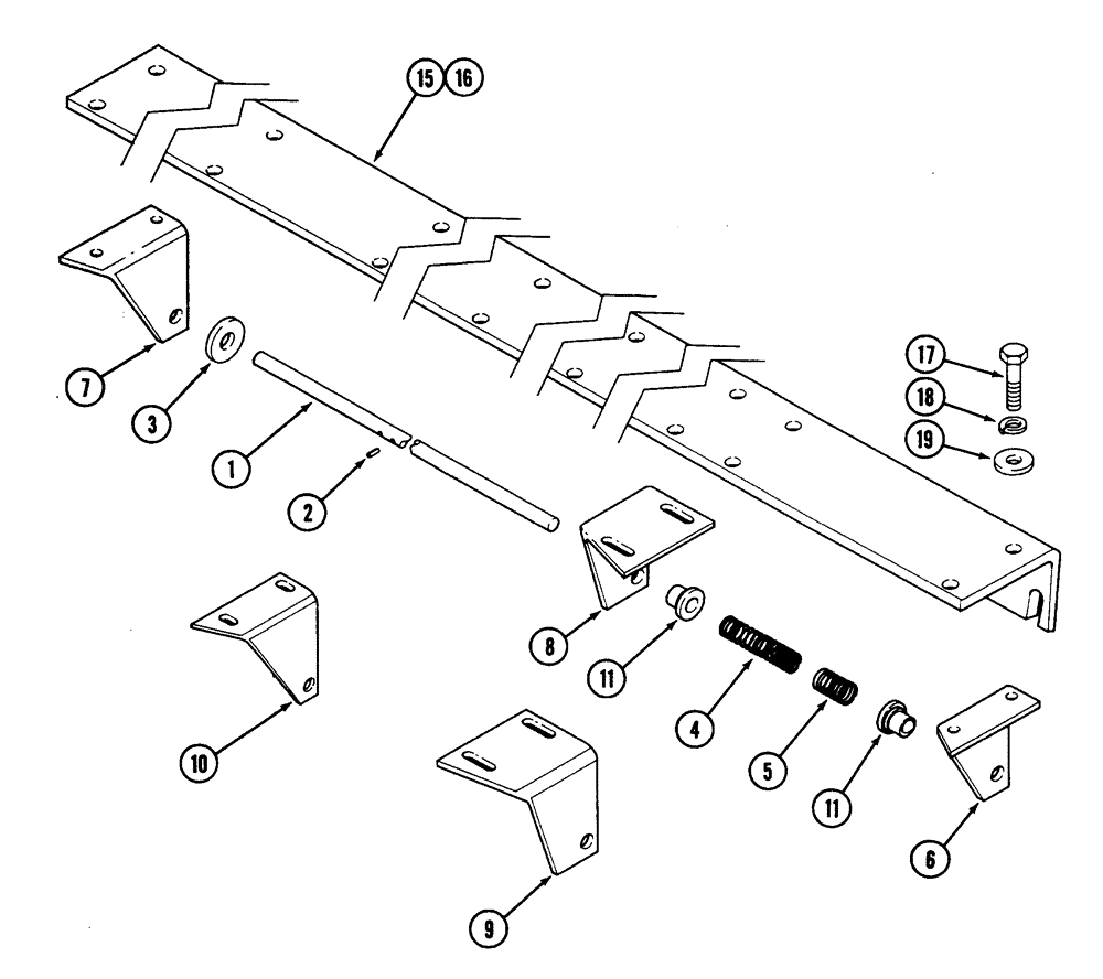 Схема запчастей Case IH 5500 - (9-44) - DRAW BAR, CONVENTIONAL ROW (09) - CHASSIS