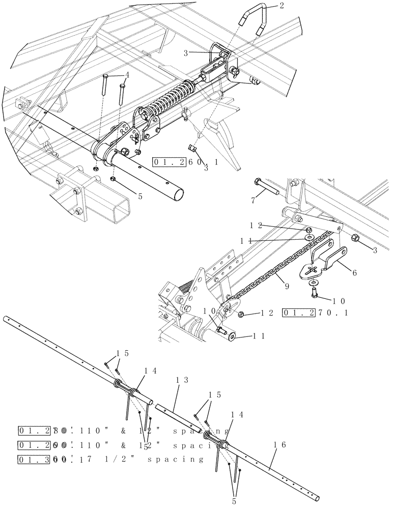 Схема запчастей Case IH 700 - (75.200.03) - SINGLE BAR HEAVY HARROW CLOSER (75) - SOIL PREPARATION