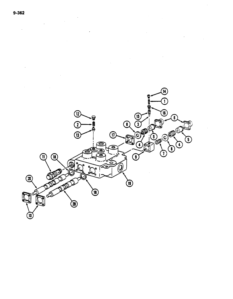 Схема запчастей Case IH 782 - (9-362) - DRUM ENGAGEMENT VALVE (09) - CHASSIS ATTACHMENTS