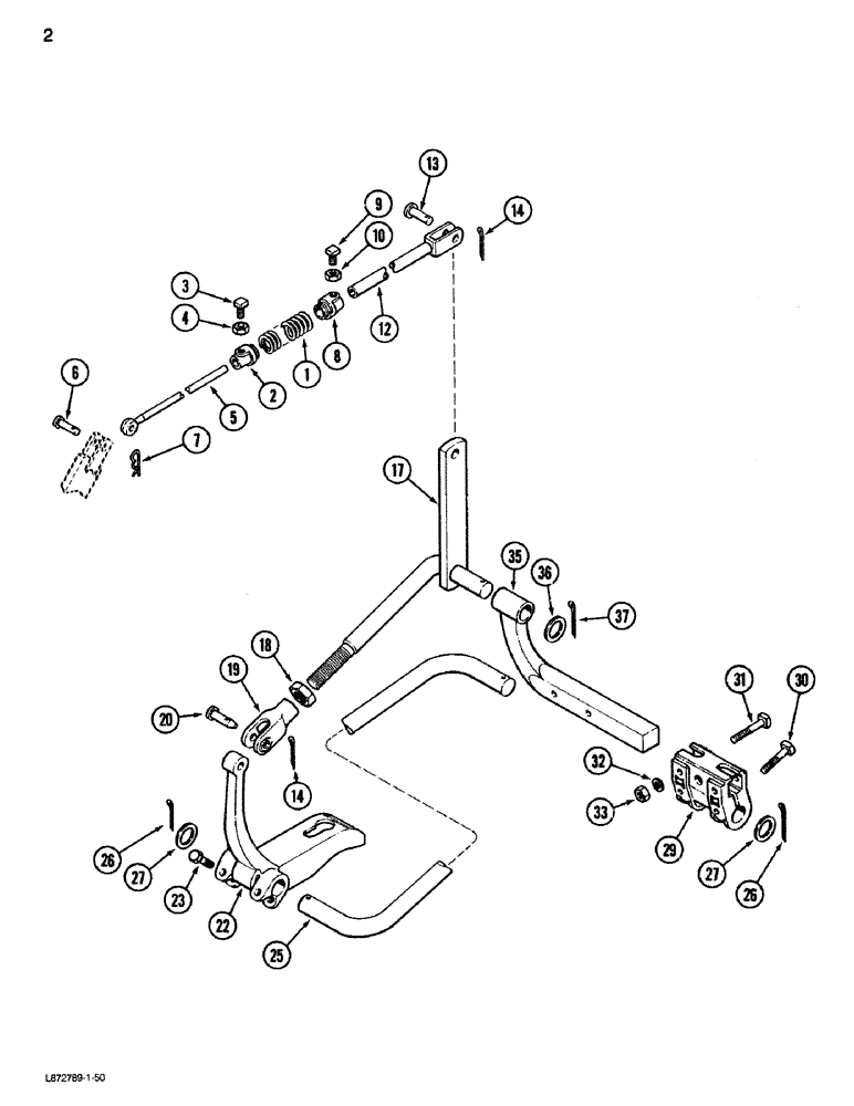 Схема запчастей Case IH 265 - (02) - LEFT FRONT FRAME AND LIFT SPRING 