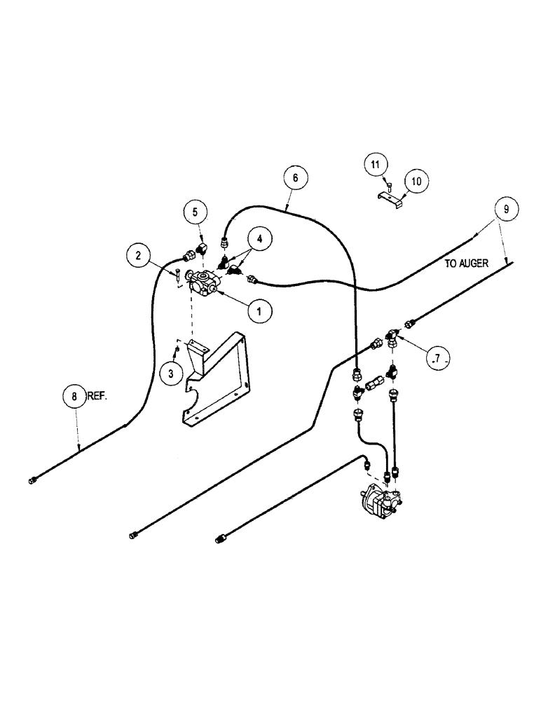 Схема запчастей Case IH 2400 - (E36) - HYDRAULIC AUGER FITTINGS 