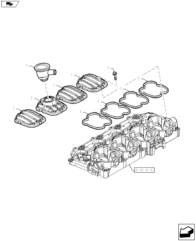 Схема запчастей Case IH FARMALL 65A - (10.103.03[01]) - CYLINDER HEAD COVERS (10) - ENGINE