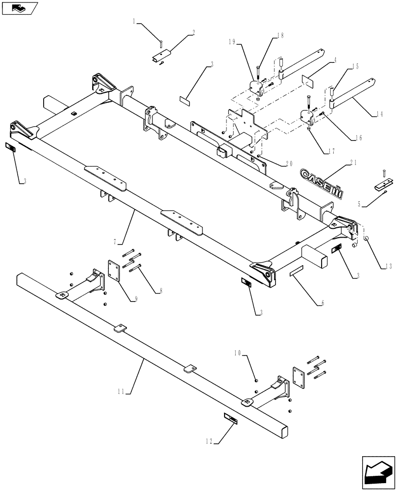 Схема запчастей Case IH 930 - (39.100.02) - MAIN FRAME (39) - FRAMES AND BALLASTING