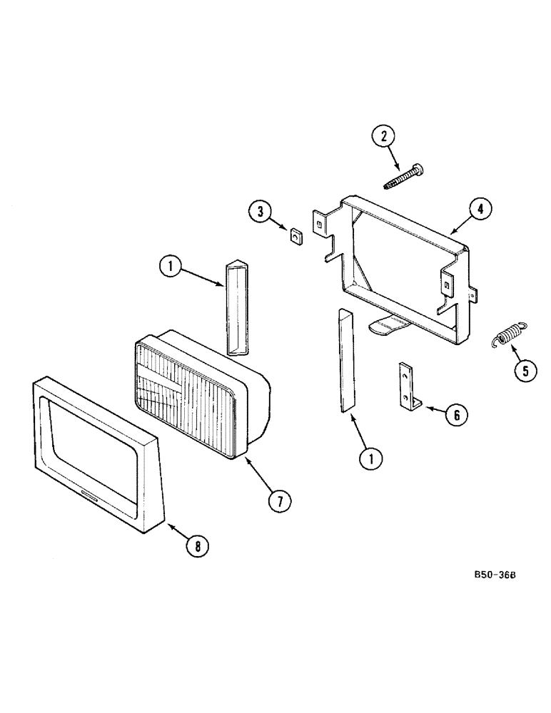 Схема запчастей Case IH 685 - (4-182) - HEAD LIGHT (04) - ELECTRICAL SYSTEMS