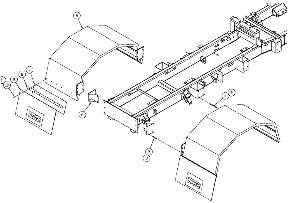 Схема запчастей Case IH 4330 - (10-008) - REAR FENDER, 66” Options