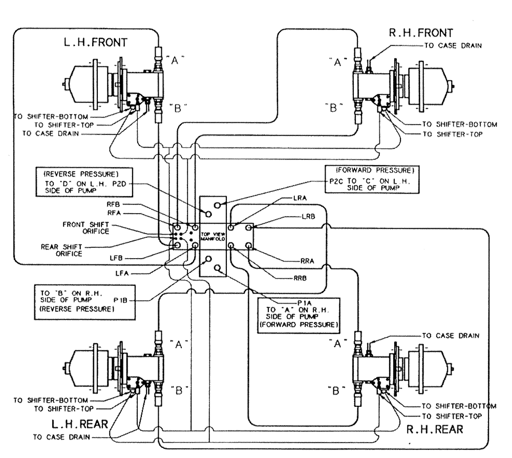 Схема запчастей Case IH PATRIOT NT - (02-007) - MANIFOLD - PLUMBING TO WHEEL MOTOR (01) - ENGINE