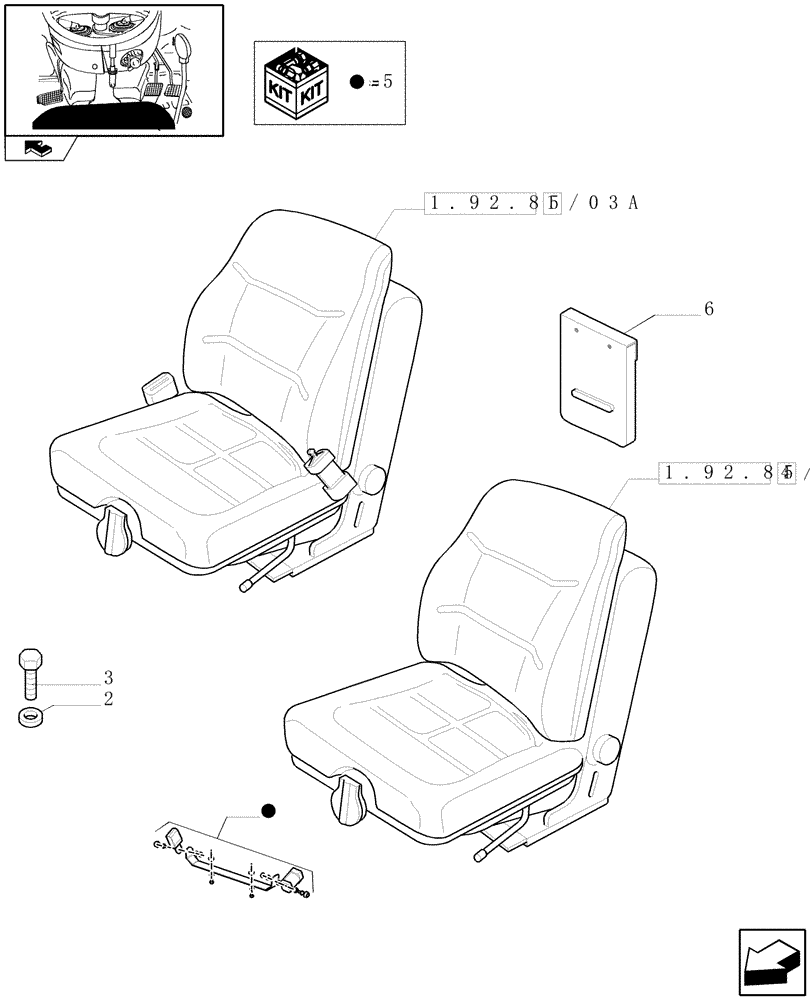 Схема запчастей Case IH FARMALL 85C - (1.92.85/03) - VINYL SEAT WITH RETRACTABLE BELTS AND SAFETY SWITCH - L/CAB (VAR.330157) (10) - OPERATORS PLATFORM/CAB