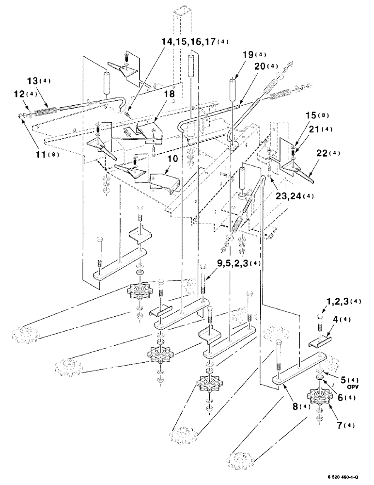 Схема запчастей Case IH 8725 - (03-12) - GATHERING CHAIN TENSIONER ASSEMBLY, 30" ROW (09) - CHASSIS