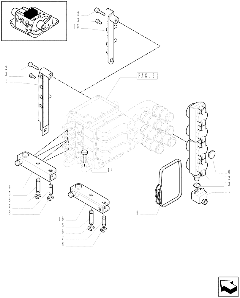 Схема запчастей Case IH MXU110 - (1.82.7/47[01]) - (VAR.013) 3 REMOTES(1NC+2CONFIG) FOR CCLS PUMP FOR MDC AND RELEVANT PARTS (07) - HYDRAULIC SYSTEM