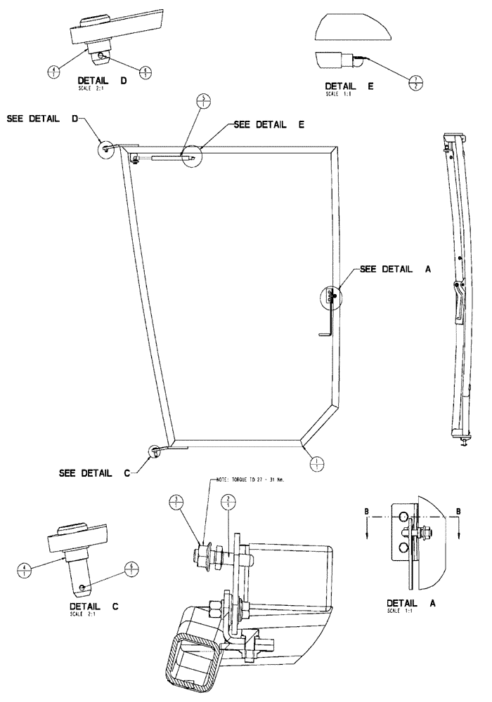 Схема запчастей Case IH SPX4410 - (02-007) - WINDOW GROUP Cab Exterior