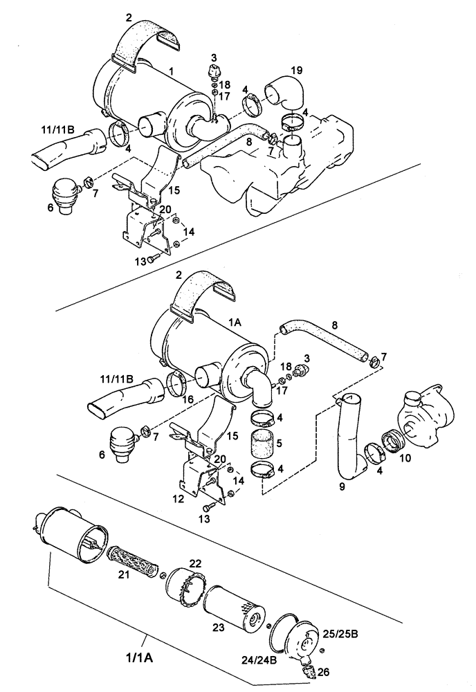 Схема запчастей Case IH C55 - (02-04[01]) - AIR INDUCTION SYSTEM (02) - ENGINE