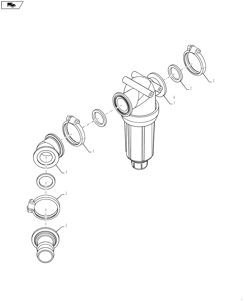 Схема запчастей Case IH 4420 - (09-010) - STRAINER PLUMBING GROUP, LO-FLOW Liquid Plumbing